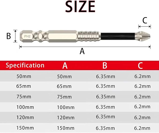 High Magnetic Screwdriver Drill Bit Set, High Magnetic Drill Bit Set,Strong Magnetic Durability Screwdriver Drill Bit Set, Universal Anti-Slip Magnetic Electric Screwdriver Set, Magnetic bit(6PCS)