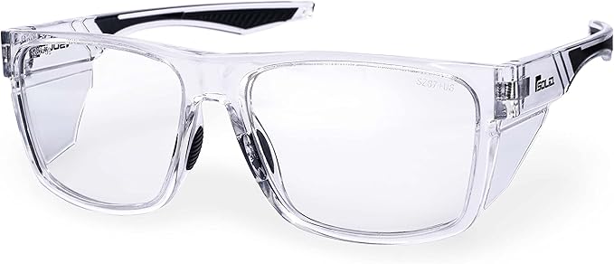 SolidWork Safety Glasses Clear Lens with Side Shields, Anti Fog, Anti Scratch, Anti-Glare, Protective Eyewear for Men & Women