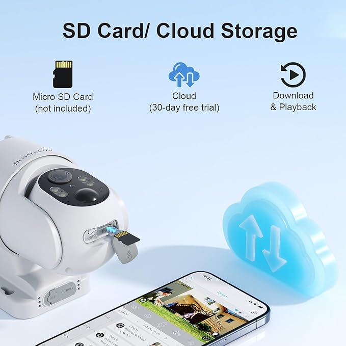 Outdoor Security Camera Wireless, 360° PTZ Remote Wireless Cameras for Home Security Solar Powered, 2K Solar Security Camera with Spotlight Color Night Vision, PIR Sensor, 2-Way Audio, 2 Pack