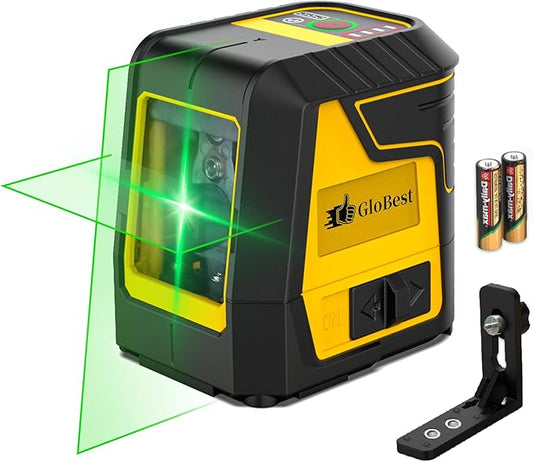 Laser Level, Green Cross Line Laser Lever, with Self-leveling, Manual, Pulse Mode, Lazer Level Tool for Picture Hanging, Tiling, Includes 360 Degree Magnetic Base & Battery