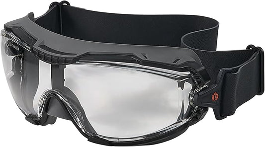 Ergodyne Skullerz Arkyn Protective Dust Safety Goggle, Non-Vented, Anti Fog, Scratch Resistant, Adjustable Neoprene Strap