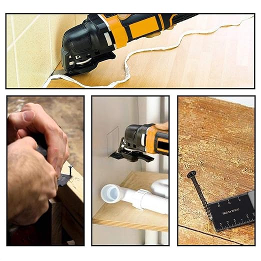 Mixed Wood Oscillating Tool Blades Multitool Saw Blade Set, Quick Release Saw Blades Fit for Fein Multimaster, Porter Rockwell Cable,Black & Decker,Ridgid Ryobi, Dewalt, Chicago (6 PCS)