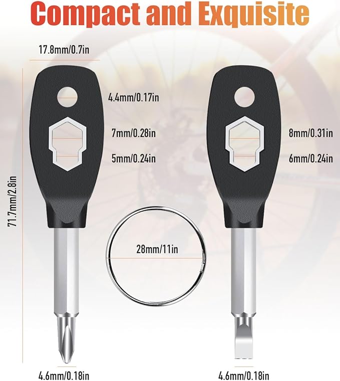 Keychain Screwdriver Tools, Stocking Stuffers for Men, 6-in-1 Screwdriver Bit with Flathead and Phillips, Slotted and Hex Wrench Cool Gadgets, Christmas Gifts for Mens