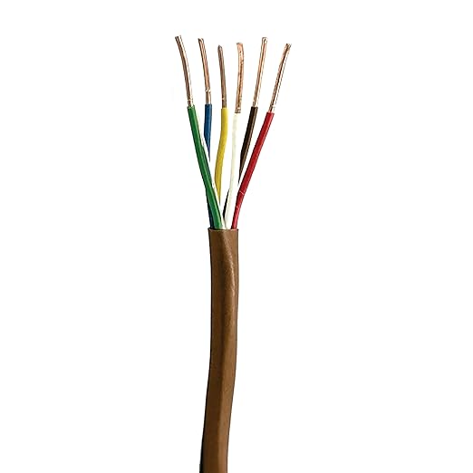 18/6 250Ft. NATIONAL Wire&Cable Thermostat Doorbell HVAC Heating Control Professional Cable Wire - Made in USA - 100% Solid Copper Conductors, CL2 ETL Listed, Low Voltage Applications Use