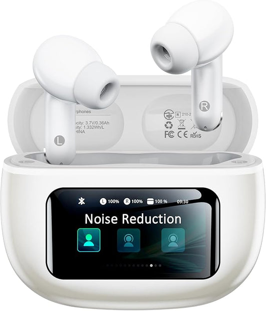 Wireless Earbuds, Ear Buds Active Noise Cancelling with Charging Case, 6.0 Bluetooth Earbuds with AI Clear Calls, 40H Playtime for Sports & Working, Stereo Sound Headphones for iPhone/Android/iPad