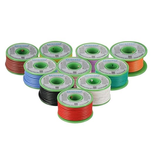 BNTECHGO 16 Gauge Silicone Wire Kit 10 Color Each 25 ft Flexible 16 AWG Stranded Tinned Copper Wire