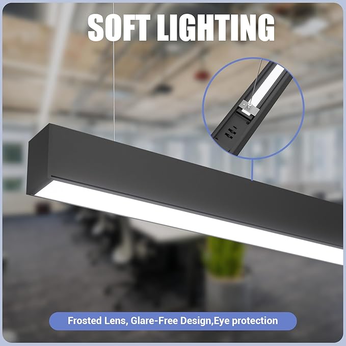 4FT LED Linear Lights 50/45/40/35/30W Up and Down Light, 3000K/4000K/5000K 4 Feet Commercial Linkable Shop Lighting for Office Garage Shop Dining Room bar,0-10V Dimmable 4’ Architectural Fixture,ETL