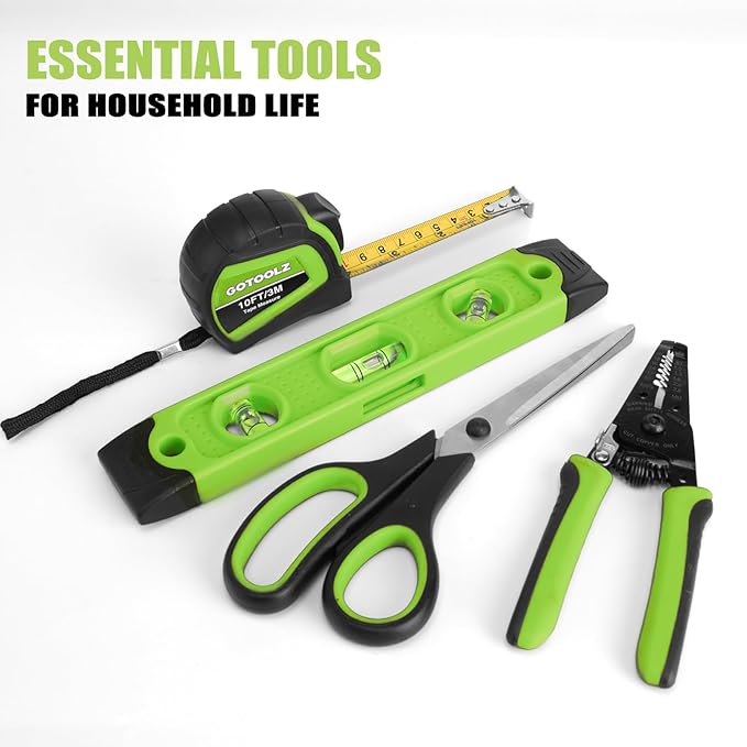 269-Piece Home Tool Set, General Household Repairing Tool Kit with Storage Bag, Basic Hand Tool Kit Set for Home Maintenance, DIY and Crafts (Green)