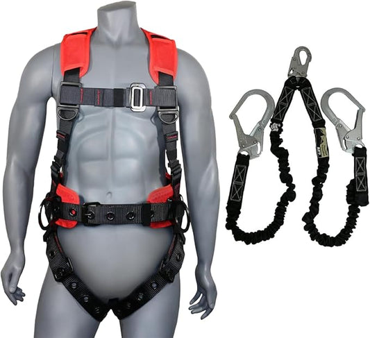 AFP Demon Fall Protection Comfortable Safety Harness (OSHA/ANSI PPE), Harness for Men Construction, Safety Harness Fall Protection Kit