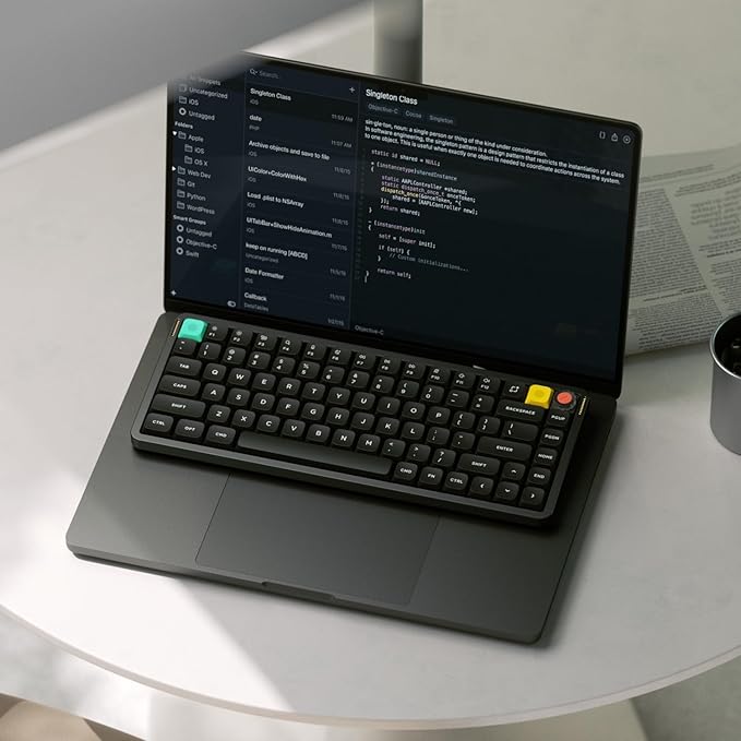 nuphy Air75 V3 Hot Swappable Wireless Mechanical Keyboard, 84 Keys 75% Custom Low Profile Keyboard with Knob, RGB Backlit, Gasket Mounted, Support Bluetooth/2.4GHz/USB-C,Blakc-Brown Nano