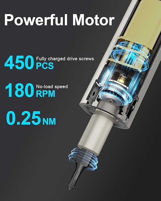 HYCHIKA 3.7V Electric Screwdriver，67 in 1 Precision Screwdriver set, 52 Magnetic Bits, 3 Torque, Cordless Screw Drivers Rechargeable, Repair Tool Kit for PC, RC, Electronics, Phones, Camera, Laptops