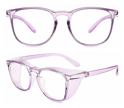 Alsenor Safety Glasses Anti Fog Goggles Protective Eyewear Blue Light Blocking Anti Dust UV Protection Glasses For Men Women (Lilac)