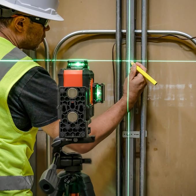 Klein Tools 93PLL Self-Leveling Laser Level with Bright Green 3x360-Degree Planes, Rechargeable Battery, Magnetic Mount