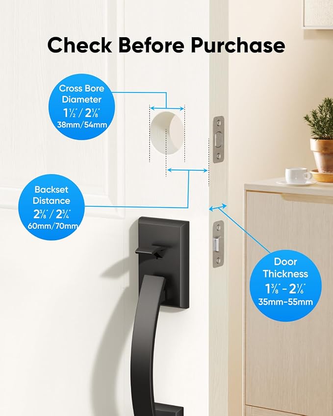 eufy Security Smart Lock C220 with Handleset, Fingerprint Keyless Entry Door Lock, Built-in Wi-Fi, App Remote Control, Front Door Deadbolt, 8 Months Battery, IP53 Waterproof, BHMA Certified