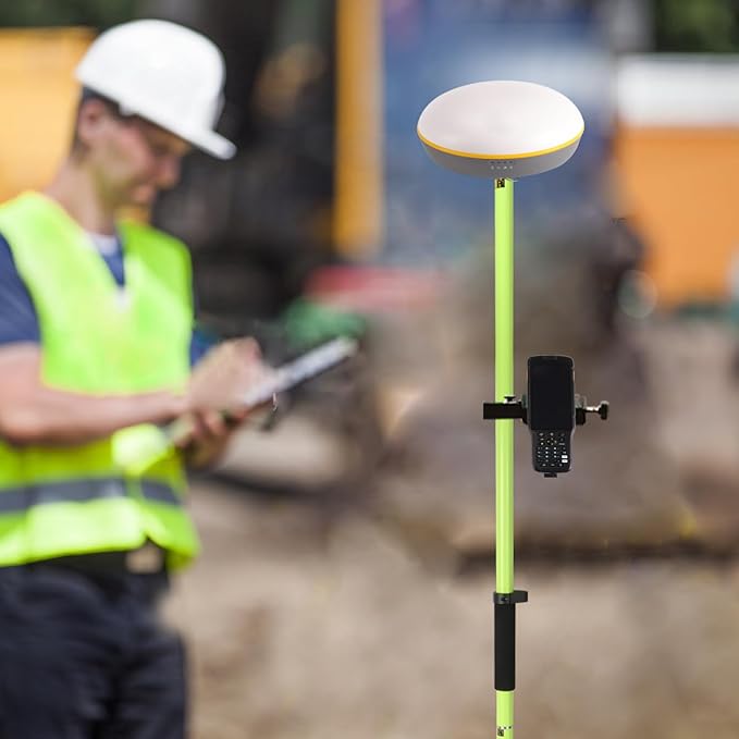 Aluminum GPS Rover Rod – 6.5FT/2M 2-Sections Design GPS Pole for Land Surveying & Engineering – RTK GPS/GNSS Accessory – Includes Level Vial & Carrying Bags (GLS220)