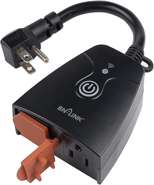 BN-LINK Outdoor Smart Dual Outlet, Heavy Duty Wi-Fi Plug, Independent Control Outlets, Compatible with Alexa and Google Assistant 2.4 GHz Network only