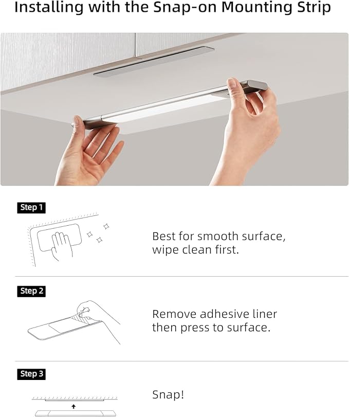 EZVALO 48 LED Under Cabinet Lighting, Motion Sensor Closet Light with Detachable Battery, Wireless LED Magnetic Light for Kitchen, Wardrobe-15.8Inch