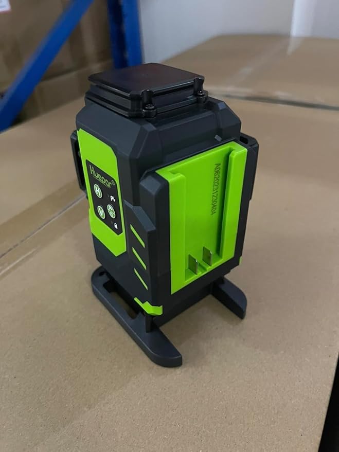 Huepar 3D Self Leveling Laser level for Tiling Floor Ground Etc., 2 Li-ion Batteries, 3x360 Cross Line Green Beam Laser Level with Type-C Charge Port & Magnetic Bracket, Hard Carry Case-LS03DG