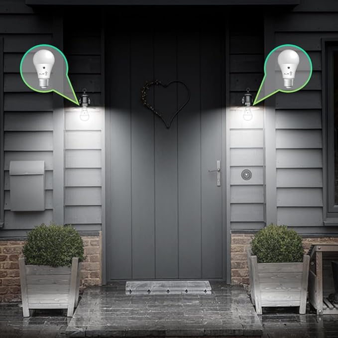 AmeriTop Dusk to Dawn Light Bulb- 2 Pack, A19 LED Sensor Light Bulbs; UL Listed, Automatic On/Off, 800 Lumen, 10W(60 Watt Equivalent), E26 Base, Indoor/Outdoor Lighting Bulb (5000K Daylight)