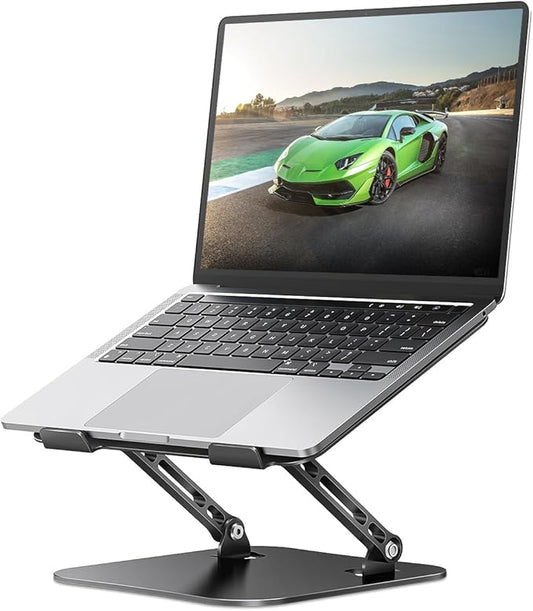 Adjustable Laptop Stand for Desk, Aluminum Portable Laptop Stand, Lightweight 500g, Foldable Ergonomic Computer Notebook Stand Holder for 11-16" MacBook Air Pro, Dell XPS,HP Computer Notebook, Black