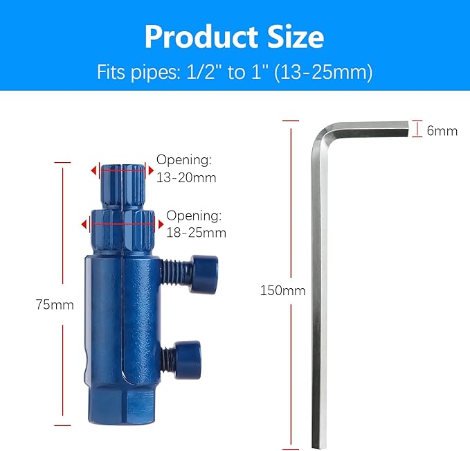 Broken Pipe Extractor Tool - Broken Faucet Removal Tool for 1/2", 3/4", 1" Pipes | Removes Rusted/Damaged Faucet Bolts & Pipe Threads (Blue)