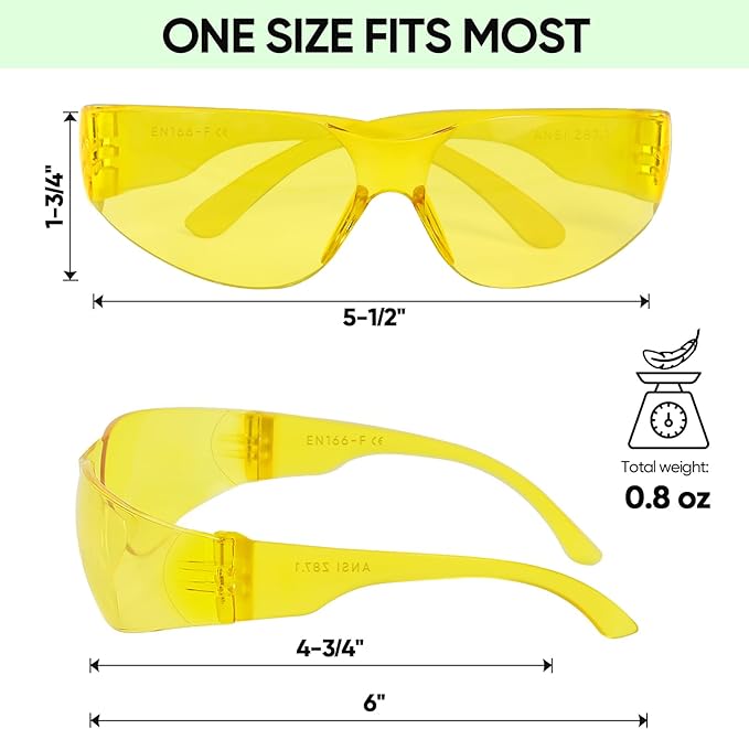 TICONN Clear Safety Glasses for Men, Safety Goggles with Scratch Impact Resistant Meets ANSI Z87.1 Standard