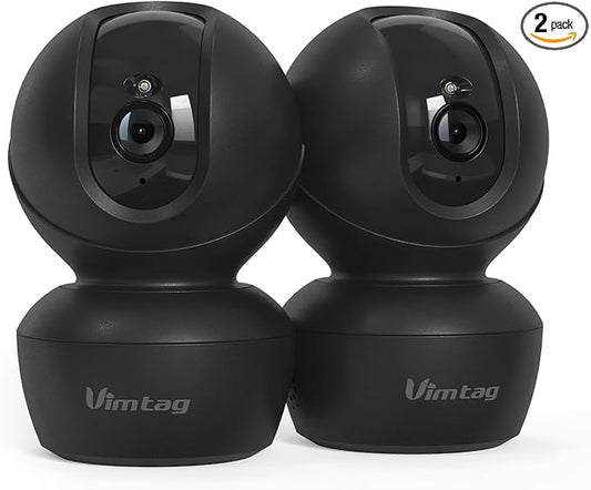 VIMTAG 5G 2.5K Security Camera Indoor, 2Pack Dog Camera with Speaker Pan-Tilt 360 Motion Tracking, Baby Monitor Cameras for Home Security Puppy Cat, 2-Way Audio, IR Night Vision, w/Alexa