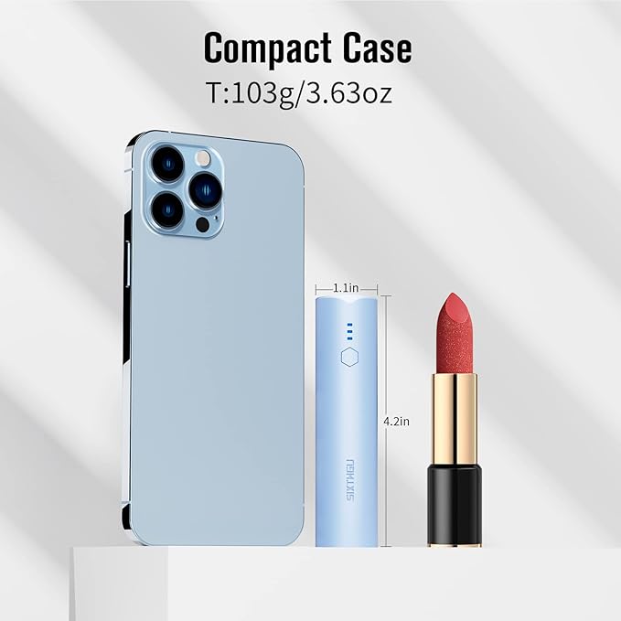 S03 Portable Charger 2 Pack, 2-Port (USB-C in&Out) 5000mAh Power Bank Fast Charging with Flashlight, Compatible with iPhone 14/13/12/11 Series and Android Phone