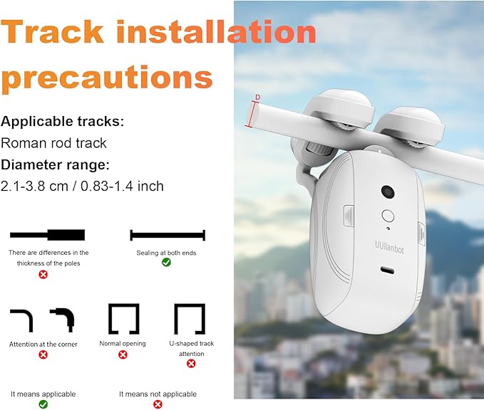 Automatic Curtain Opener - Electric Curtains with Remote Smart Curtain Opener Electronic for Roman Rails, Bluetooth Curtains Opener with App/Timer, Compatible with Alexa and Google Home