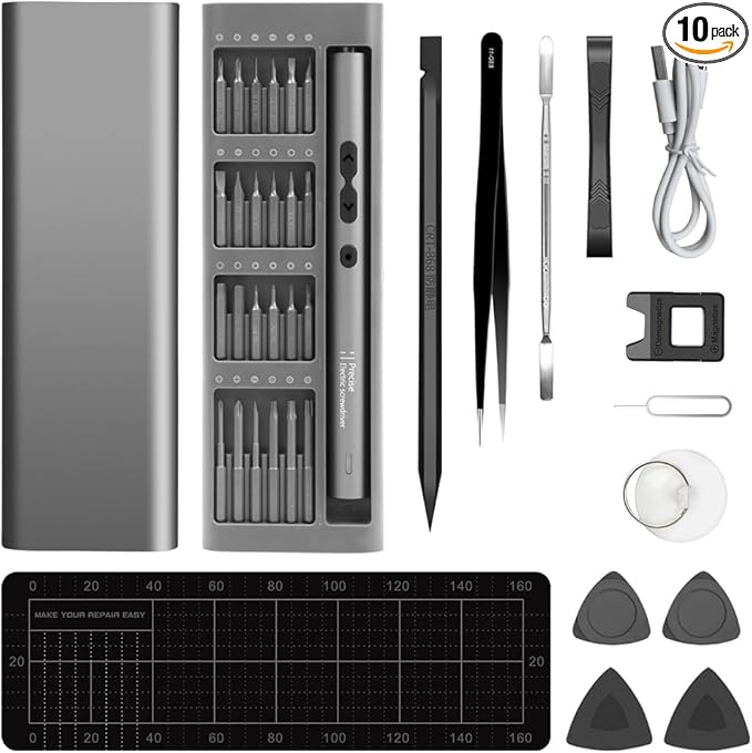 62 In 1 Mini Electric Precision Screwdriver Set, Automatic Screwdriver, Torque Of 0.35N Repair Tools,With 48 Magnetic Bits,Shadowless Lamp For Repair Phone,Laptop,Watch,Camera (62IN1)