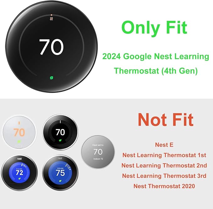 Nest Thermostat Wall Plate Cover Replacement Compatible with Google Nest Learning Thermostat (4th Gen), Practical Nest Learning Thermostat 4 Trim Kit, Snap fit Design (Biege, 2 Packs)