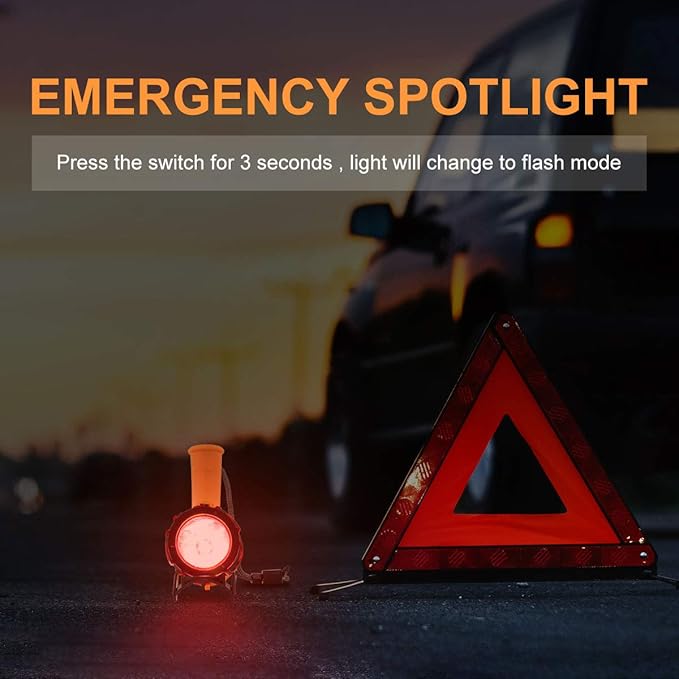 YIERBLUE Rechargeable Spotlight,Handheld Rechargeable Flashlight 200,000 Lumens LED, IP67 Waterproof 12 Hours Running for Boating, Camping, Hunting