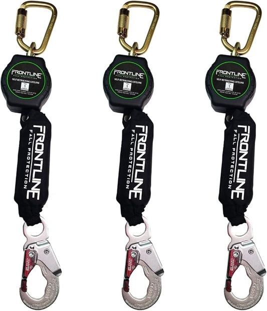 Frontline RPA061S 6' Aramid Web Single Leg SRL with Steel Snap Hook | Lightweight, Durable & Compact | 310 lbs Capacity | Aramid Fiber Webbing | ANSI & OSHA Compliant | ISO Lab Tested