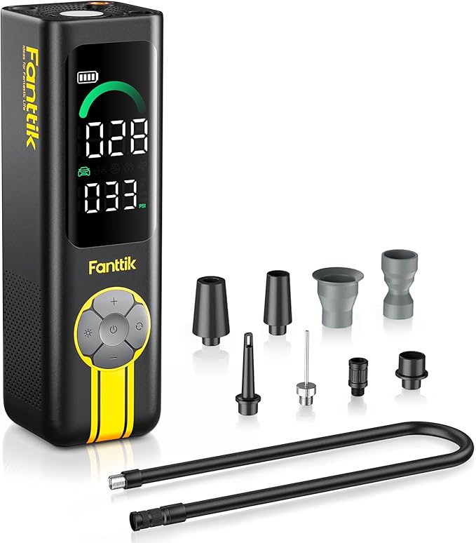Fanttik X10 Cross Tire Inflator Portable Air Compressor, Fast Inflation/Deflation Air pump, 150PSI Cordless Inflator with Light and Power Bank, Ideal for Car, Bike, Air Mattress, Kayak, Swimming Ring