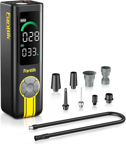 Fanttik X10 Cross Tire Inflator Portable Air Compressor, Fast Inflation/Deflation Air pump, 150PSI Cordless Inflator with Light and Power Bank, Ideal for Car, Bike, Air Mattress, Kayak, Swimming Ring