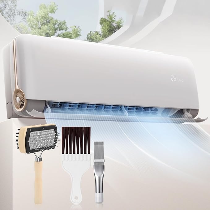 CANIPHA 3Pcs Air Conditioner Condenser Fin Cleaning Brush Refrigerator Coil Cleaning Brush Supplies, Stainless Ac Coil Cleaner, Evaporator Coil Cleaner, Mini Split Cleaning Kit Fridge Cleaner Tool