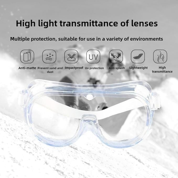 Anti-Fog Safety Goggles ，Adjustable Lab & Science Goggles， Lightweight Design