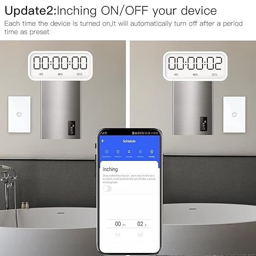 MOES Smart Water Heater Switch, 20A Water Heater Touch Switch Suitable for Bedroom, Work with Alexa, Google Assistant, 2.4GHz WiFi Glass Switch with Smart Life APP Control and Timing Function, White