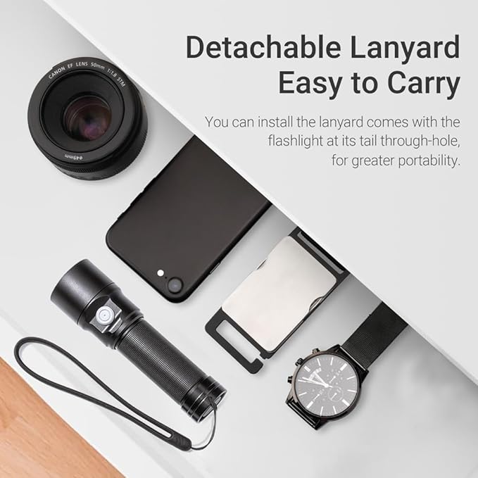 NEXTORCH ED20 Pocket EDC Rechargeable Flashlight, 2200 Lumen Super Bright Mini LED Flashlight, Compact IPX7 Waterproof Flashlight for Home Use Camping Hiking Outdoors Emergency Working