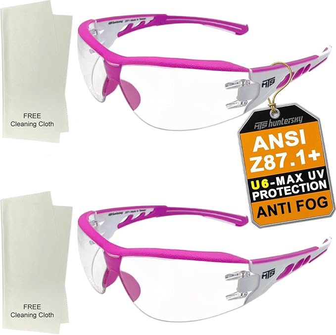 Super Flexible Lightweight Anti Fog Wrap-Around U6 Clear Shooting Safety Glasses with ANSI Z87.1 Scratch Resist
