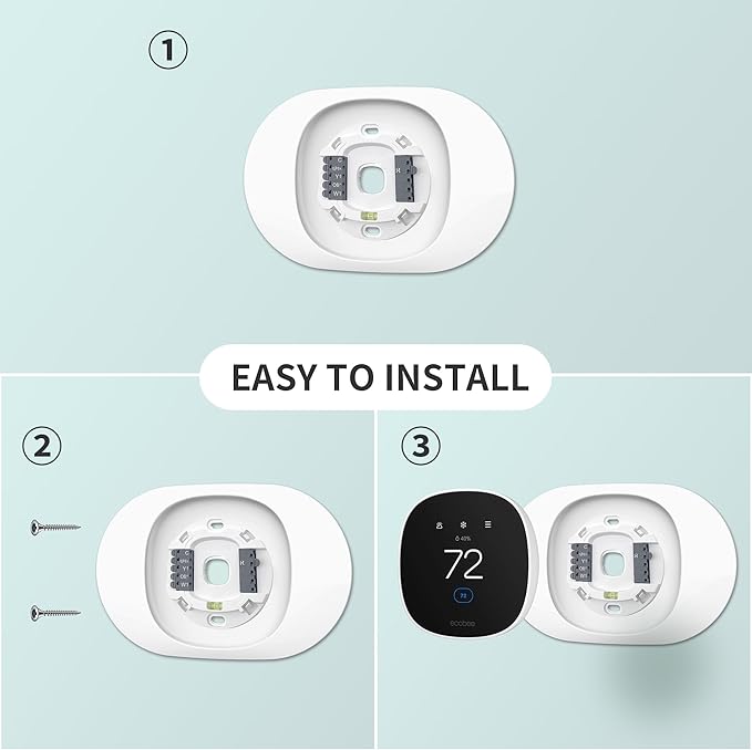 Tim Kit for ecobee Smart Thermostat Essential 2025, Wall Plate Cover Accessory for ecobee Thermostat, Easy to Install Cover Imperfections for Your Wall