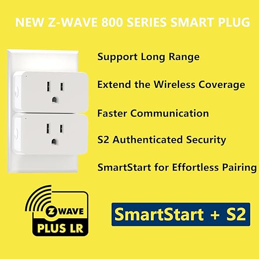 Minoston Z-Wave 800 Series Zwave Plug with Energy Monitoring, Power Meter Z-Wave Outlet Switch, Z-Wave hub Required, Work with SmartThings, Wink, Vera, Z-Box Hub, Home Assistant (MP31ZP)
