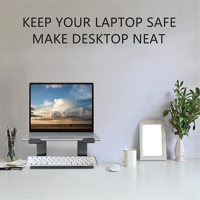 Urmust Laptop Stand - Aluminum Computer Riser Holder for Laptops 11-15.6" (Black) - Compatible with MacBook, Dell, HP, Lenovo, Samsung, Alienware