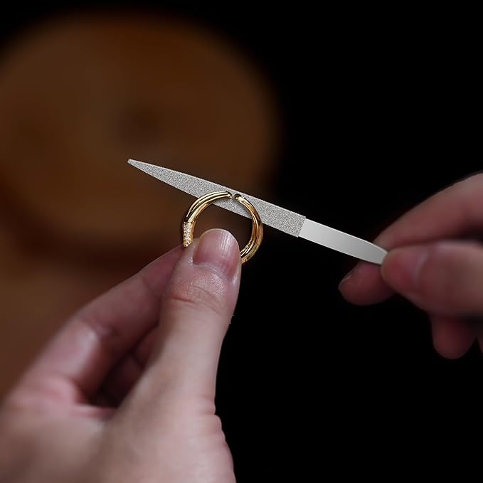 REXBETI 19Pcs Metal Needle File Set, Small Diamond Files, 12Pcs Jewlers Files and Steel Files for Precision Metal and Woodworking with 6Pcs Sandpaper, Metal Brush and Carry Case