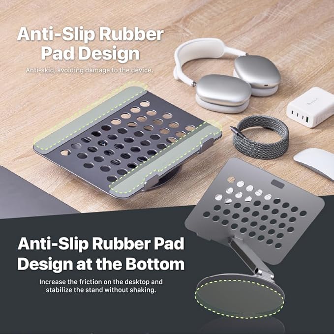 ADAM elements USB-C Stand 360 / Docking Station- HUB 360 USB-C 8-in-1 Aluminum Stand Hub for MacBook, iPad & Laptop Series