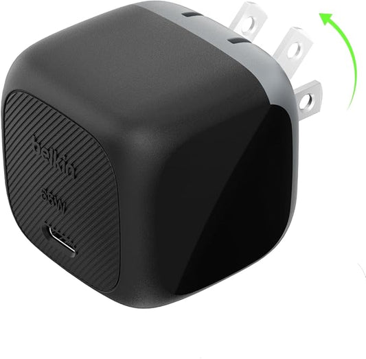 Belkin USB C Charger Block 65W, Super Fast Charging Block, Type C Wall Charger - Apple iPhone 16/15/14, Galaxy S25, Google Pixel, MacBook, AirPods, Chromebook, Nintendo Switch 2 & More - Black