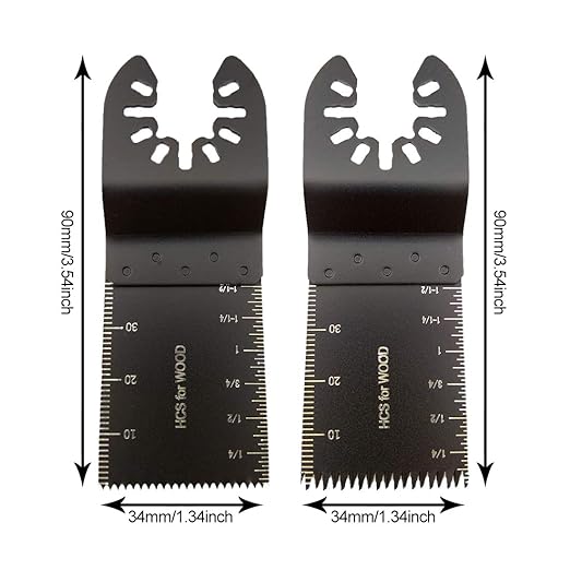 Mixed Wood Oscillating Tool Blades Multitool Saw Blade Set, Quick Release Saw Blades Fit for Fein Multimaster, Porter Rockwell Cable,Black & Decker,Ridgid Ryobi, Dewalt, Chicago (6 PCS)