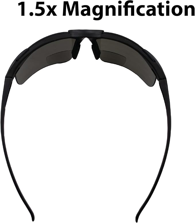 Global Vision Apex 1.5 Bifocal Safety Glasses 2 Pairs Black Frames with Clear & Smoke Lenses