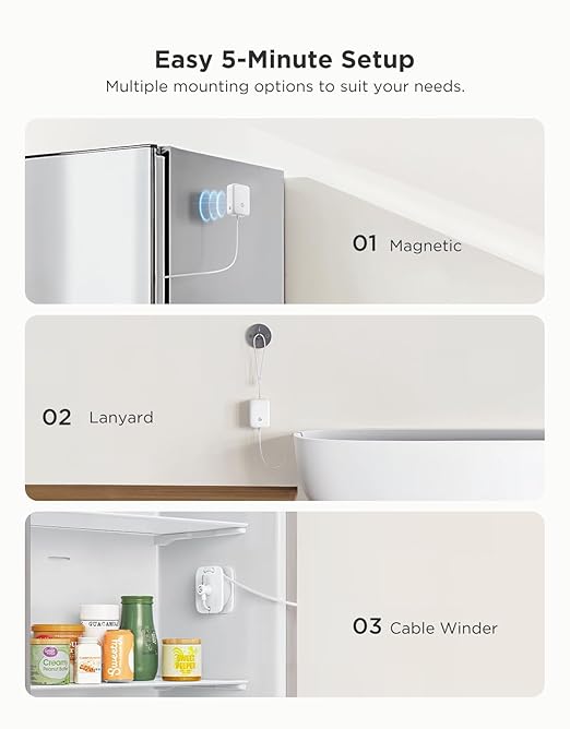 GoveeLife WiFi Refrigerator Thermometer with Alarm, Wireless Digital Freezer Temperature Gauge with App Control, 2 Years Free Data Export, for Home Kitchen Fridge Hot Tub 2 Pack