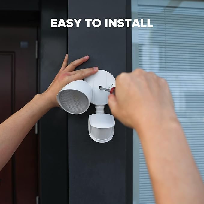 LUTEC 32W 3500 Lumen LED Security Lights Motion Sensor Light Outdoor, 5000K Daylight, IP65 Waterproof, Dusk to Dawn, Motion Detector Flood Light for Garage, Yard, Porch-White